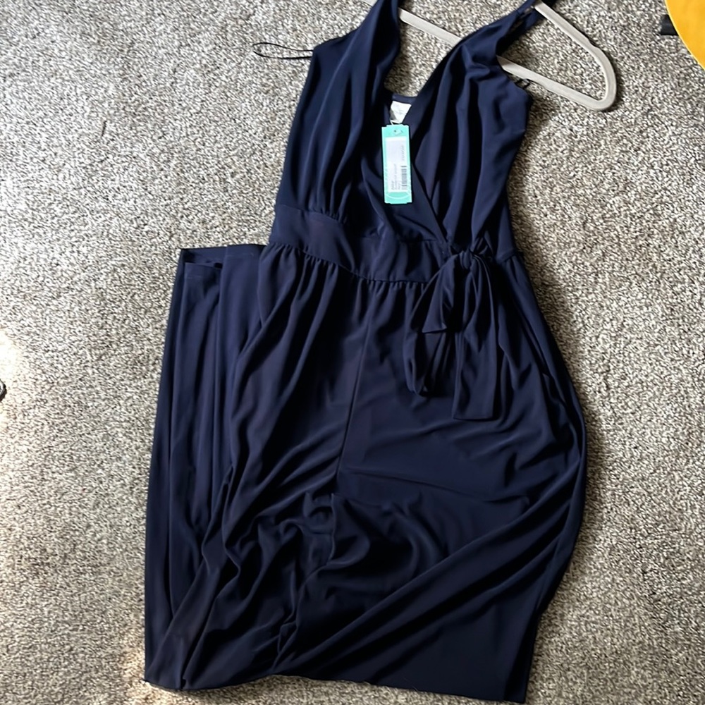 Sleeveless jumpsuit, size LG. Never been worn. Tags attached.